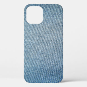 Acid wash blue jeans, denim texture. iPhone 12 case