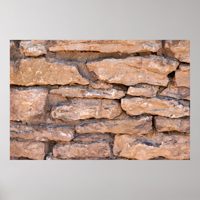 Acient brick wall. Grunge brick wall background. B Poster (Front)