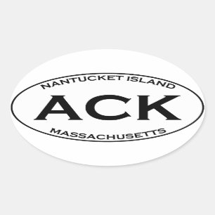 ACK - Nantucket Island Massachusetts Oval Sticker