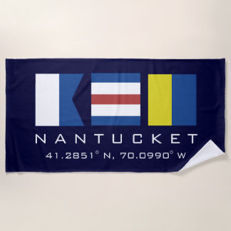 ACK Nantucket Island Nautical Beach Towel