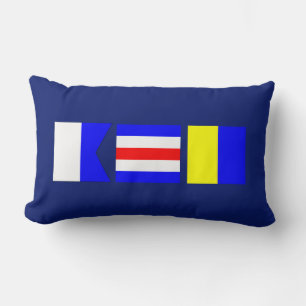 ACK Nantucket Nautical Flag Lumbar Cushion