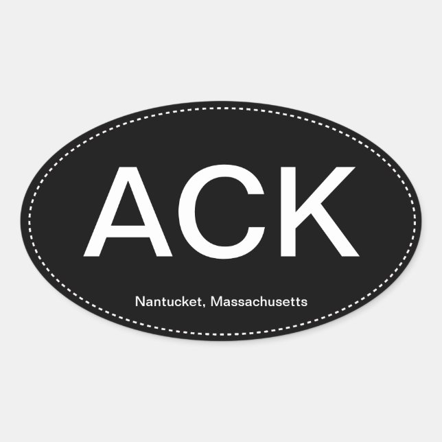 ACK Nantucket Oval Bumper Sticker (Front)