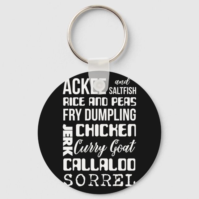 Ackee And Saltfish Rice And Peas Fry Dumpling Key Ring (Front)