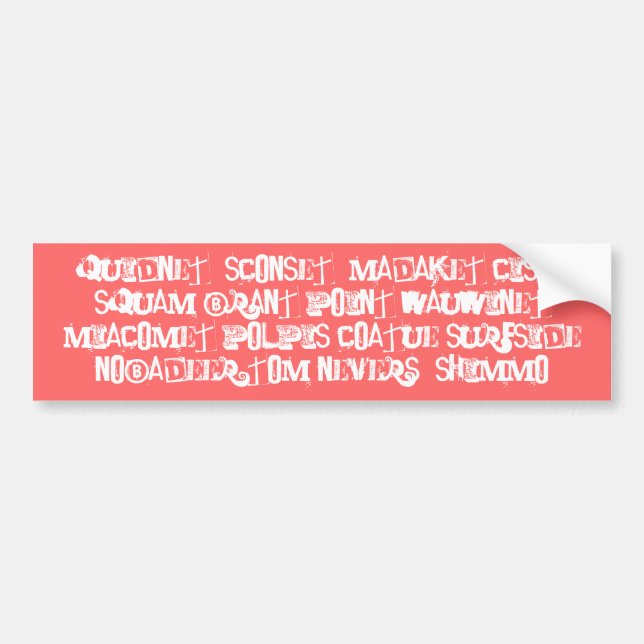 ACKnowledge Nantucket Places Bumper Sticker (Front)