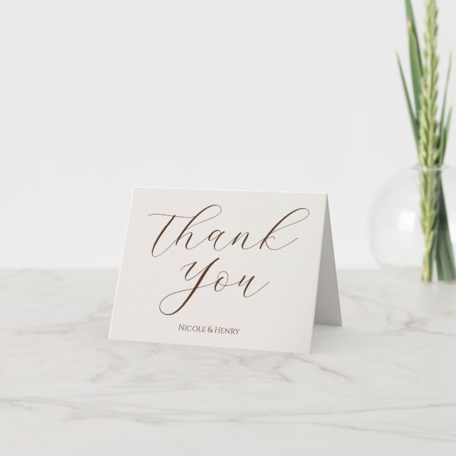 Acknowledgment Card Boda Caligraphy and Photo (Front)