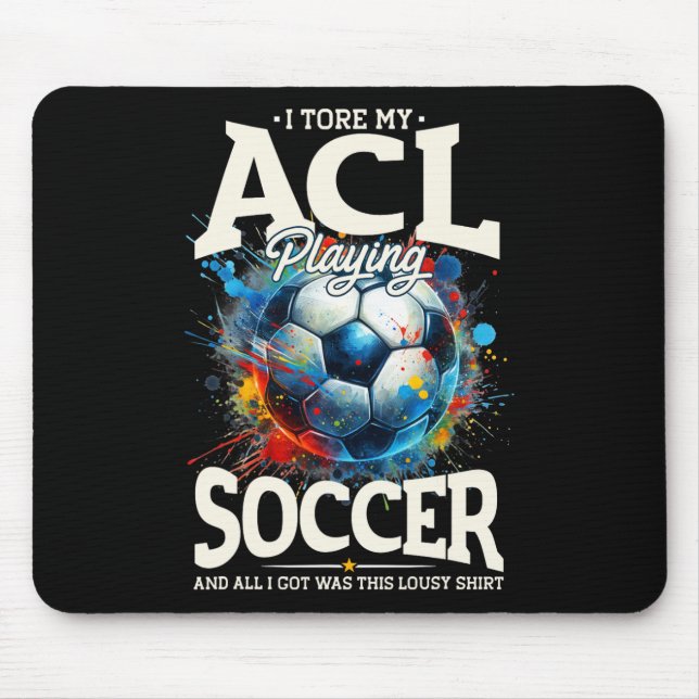 Acl Surgery Recovery, Knee Surgery Support Soccer  Mouse Mat (Front)