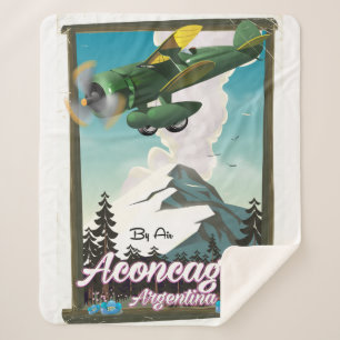 Aconcagua Argentina travel poster Sherpa Blanket