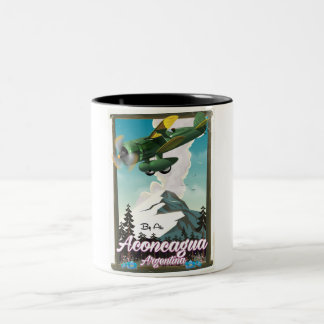 Aconcagua Argentina travel poster Two-Tone Coffee Mug