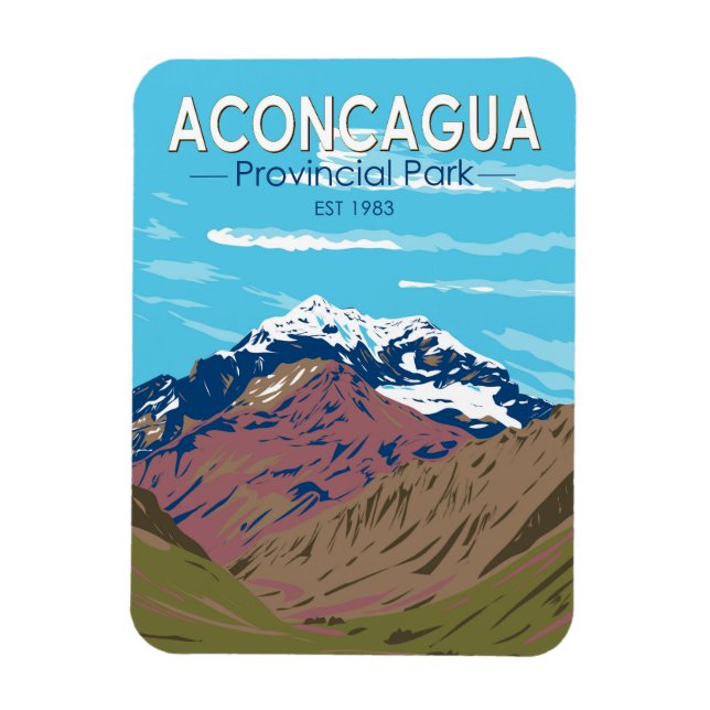 Aconcagua Provincial Park Argentina Travel Vintage Magnet (Vertical)