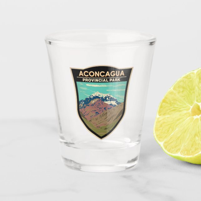 Aconcagua Provincial Park Argentina Travel Vintage Shot Glass (Front)