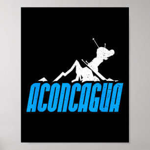 Aconcagua Skiing Snowboarding France Resort Distre Poster