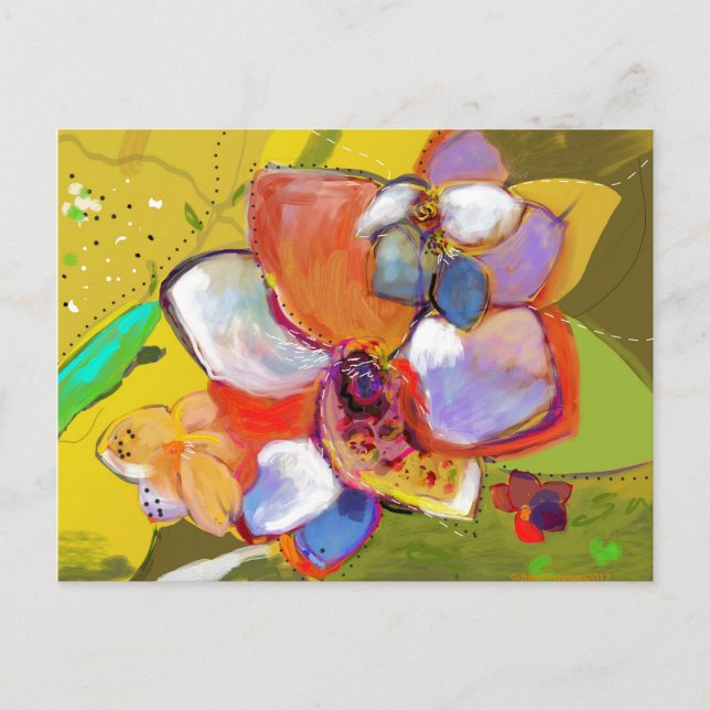 Acorn and Flower Postcard (Front)