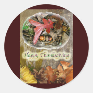 Acorn and Oak Leaf Thanksgiving Sticker