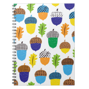Acorn Autumn: Vintage Leafy Pattern. Notebook