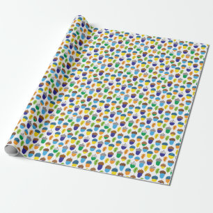 Acorn Autumn: Vintage Leafy Pattern. Wrapping Paper