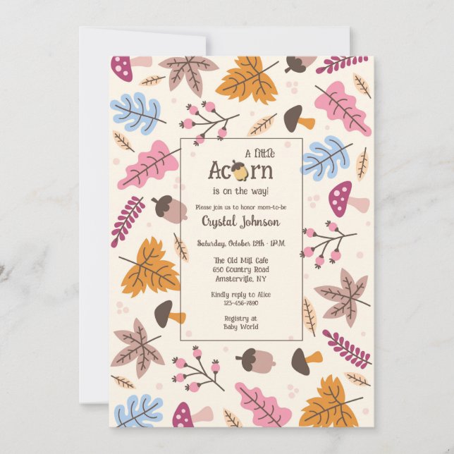 Acorn Baby Shower Invitation (Front)