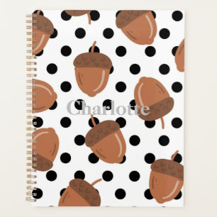 Acorn Black Dots Autumn Y2K Pattern  Planner