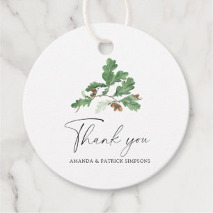 Acorn branch - Wedding Thank You Favour Tags