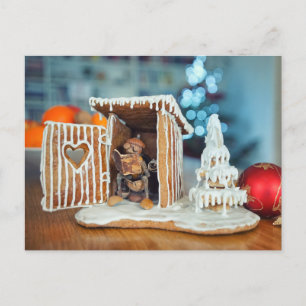 Acorn elf in Christmas earth-closet relaxing Postcard