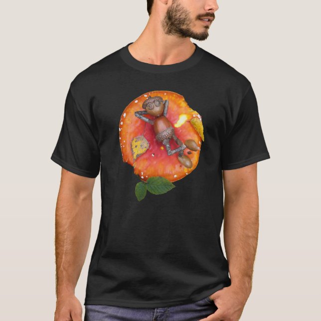 Acorn elf resting on the mushroom T-Shirt (Front)
