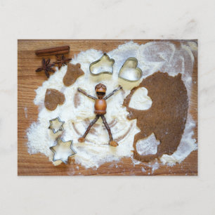 Acorn elves as angel in snow - Christmas  Postcard