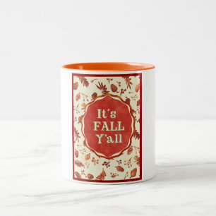 Acorn It’s Fall Y’all Autumn Leaves Cosy Southern Two-Tone Coffee Mug