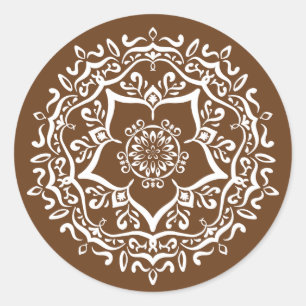 Acorn Mandala Classic Round Sticker
