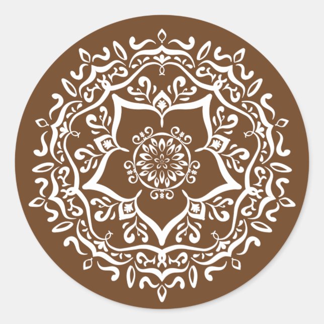 Acorn Mandala Classic Round Sticker (Front)