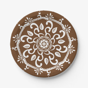Acorn Mandala Paper Plate