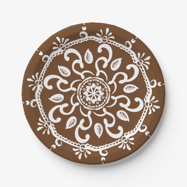 Acorn Mandala Paper Plate (Front)