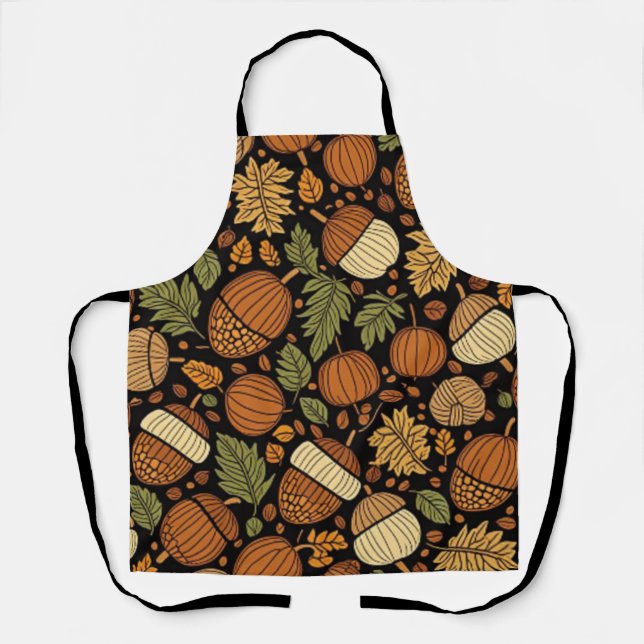 Acorn Pattern Harvest Day Apron (Front)