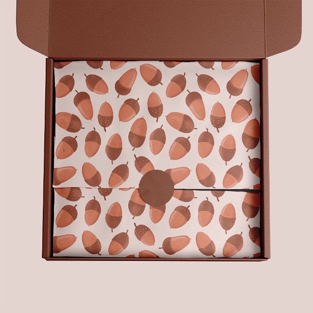 Acorn pattern tissue paper (Autumnal acorn pattern tissue paper)