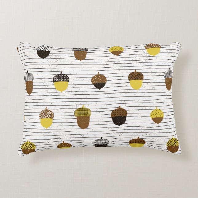 Acorn seamless pattern. Autumn surface decoration. Decorative Cushion (Front)