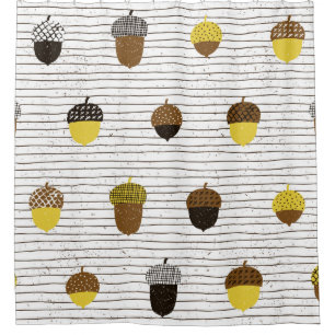 Acorn seamless pattern. Autumn surface decoration. Shower Curtain