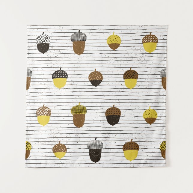 Acorn seamless pattern. Autumn surface decoration. Tapestry (Front)