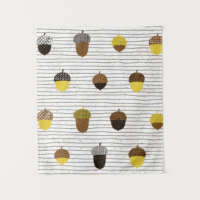Acorn seamless pattern. Autumn surface decoration. Tapestry (Front)
