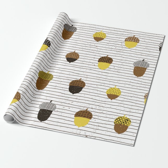 Acorn seamless pattern. Autumn surface decoration. Wrapping Paper (Unrolled)