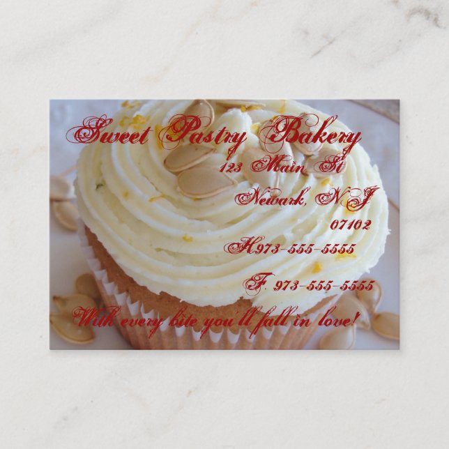 Acorn squash cupcake business card (Front)