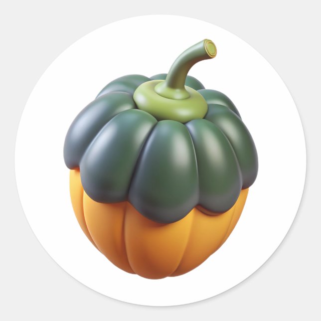 Acorn Squash Plastic 3D – Glossy Round Label (Front)