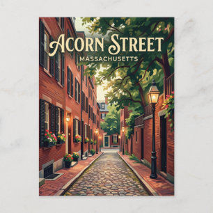 Acorn Street Massachusetts Postcard