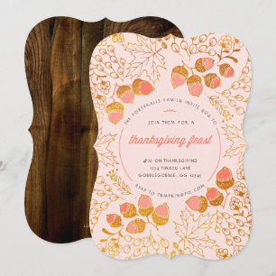 Acorn Thanksgiving Invitation