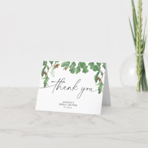 Acorn tree bridal shower thank you card