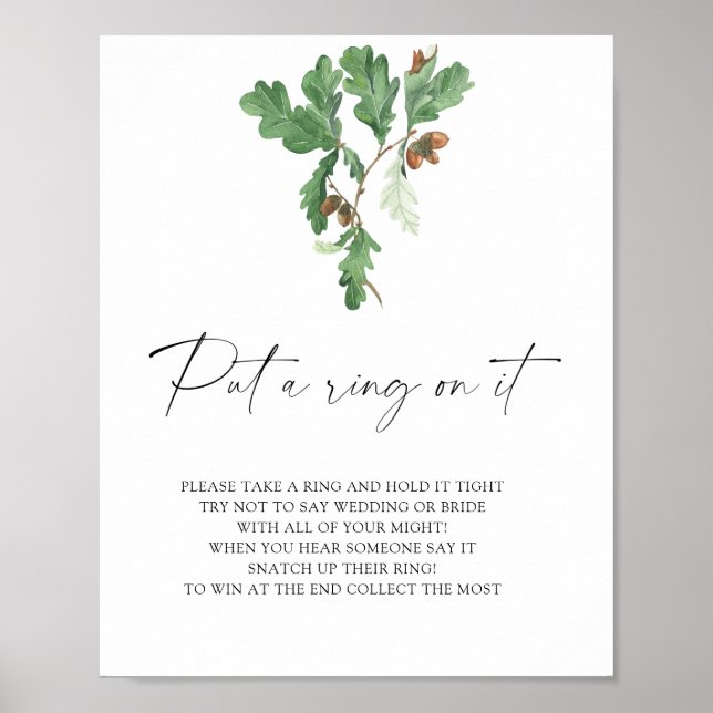 Acorn tree - put a ring on it game poster (Front)