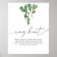 Acorn tree - ring hunt bridal shower game