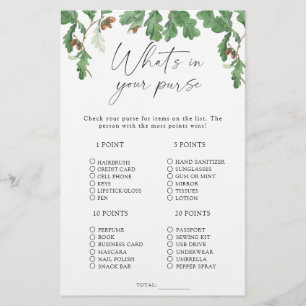 Acorn tree - What's in your purse game