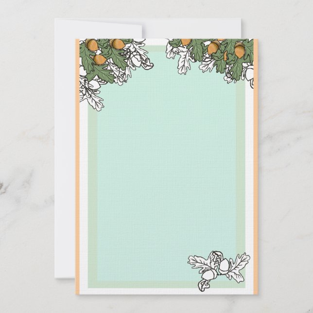 acorn wedding invitation linen finish (Front)