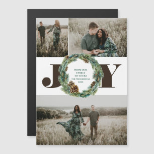 Acorn Wreath Christmas Holiday Magnetic Invitation
