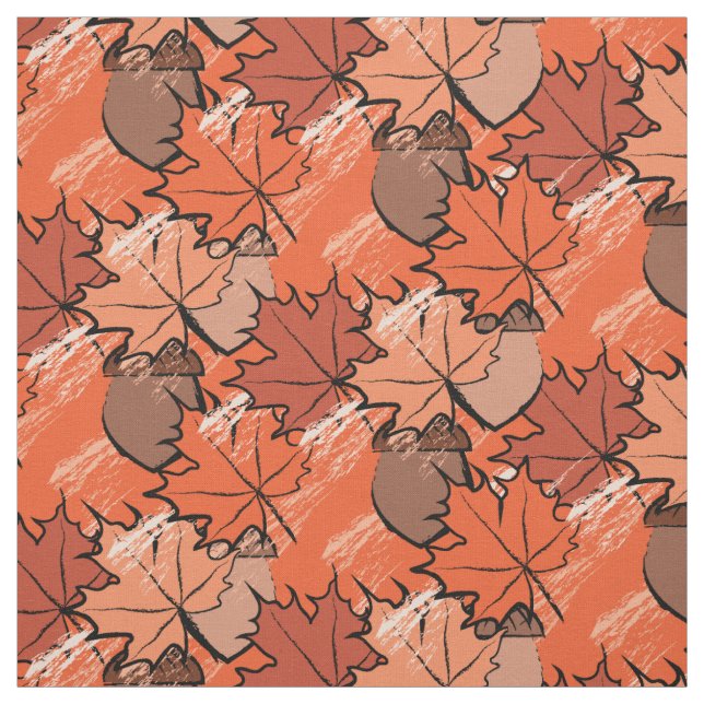 Acorns and leaves II Fabric (Swatch)