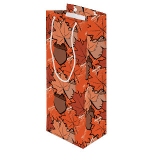 Acorns and leaves II Wine Gift Bag