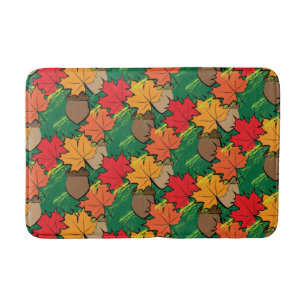 Acorns and leaves III Bath Mat